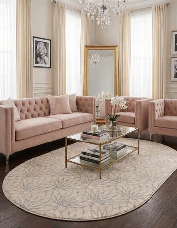 5' 3 x 8' Marilyn Monroe™ Glam Dahlia Oval Rug