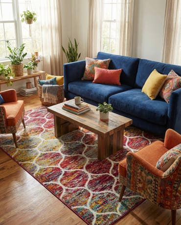  4' x 6' Lattice Frieze Rug