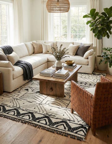 9' x 12' 1 Hand Knotted Moroccan Wool Rug