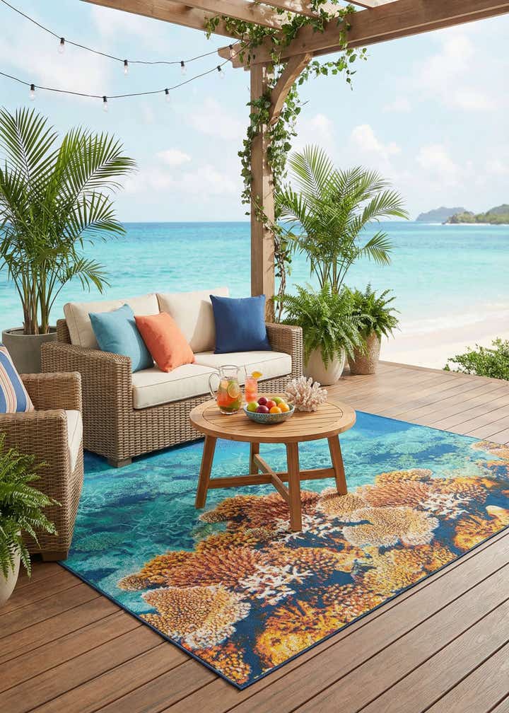 10' x 12' Easy-Clean Coastal Indoor / Outdoor Rug