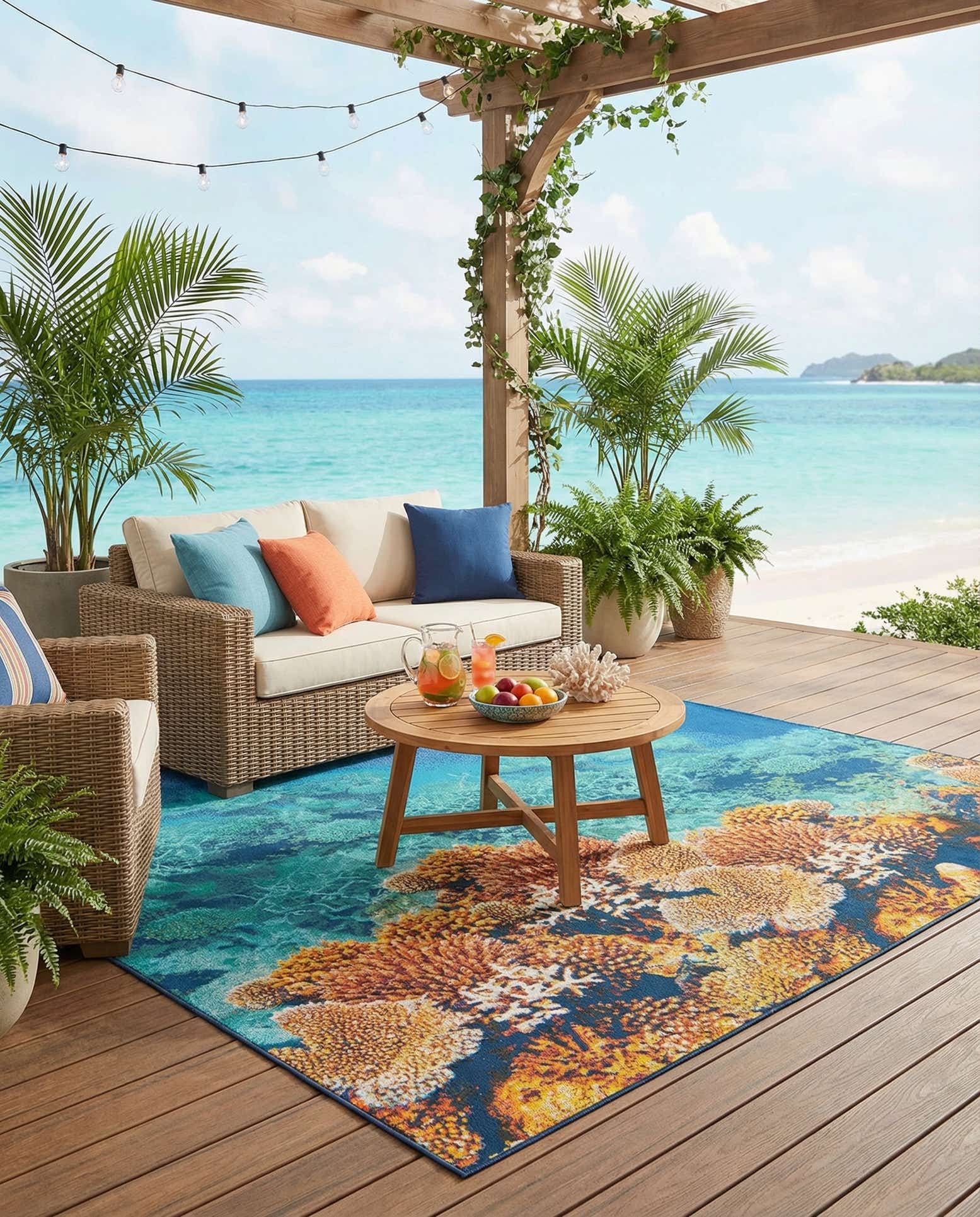 10' x 12' Easy-Clean Coastal Indoor / Outdoor Rug