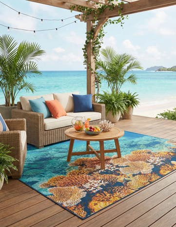 10' x 12' Easy-Clean Coastal Indoor / Outdoor Rug