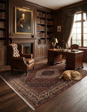 6' 7 x 9' 9 Hand Knotted Bidjar Persian Wool Rug