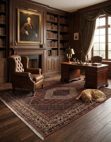 6' 7 x 9' 9 Hand Knotted Bidjar Persian Wool Rug