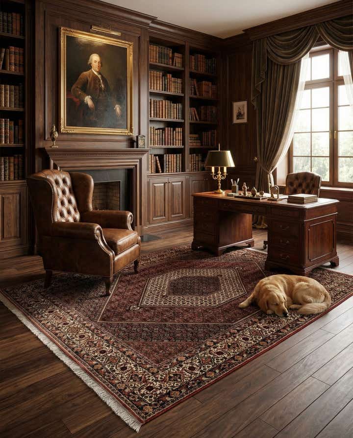 6' 7 x 9' 9 Hand Knotted Bidjar Persian Wool Rug