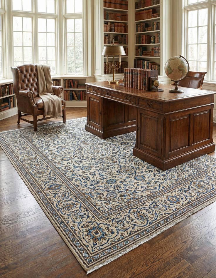 Detail image of 9' 11 x 10' 3 Kashan Wool Square Rug