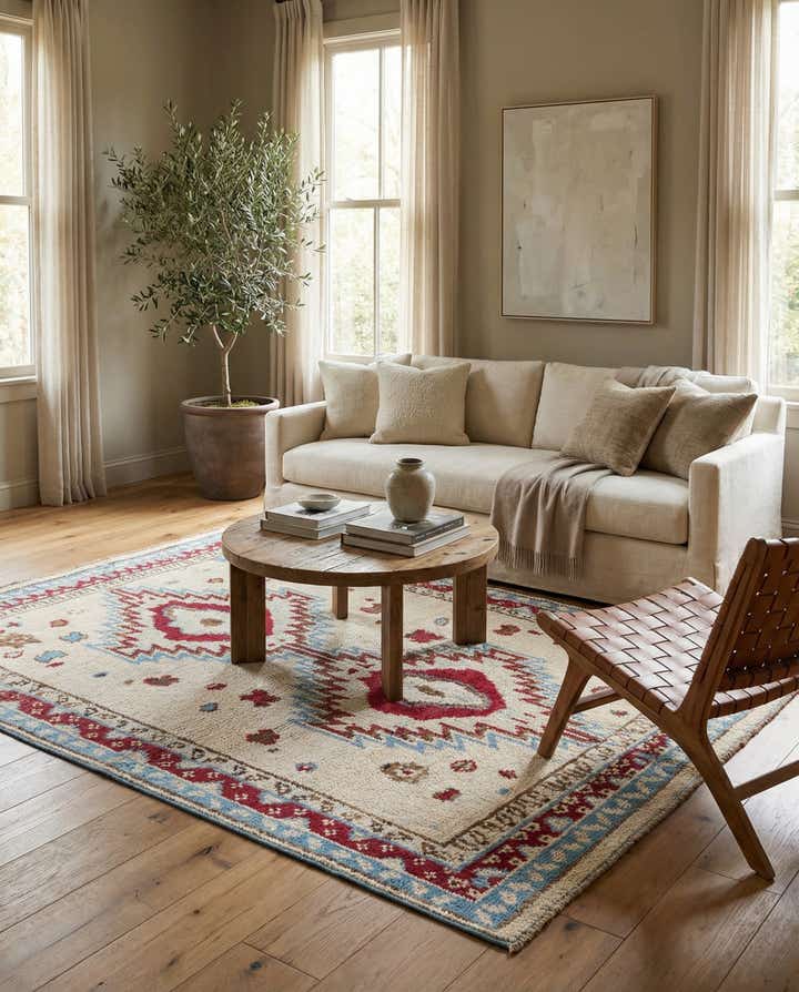 5' 1 x 7' 8 Hand Knotted Oushak Wool Rug