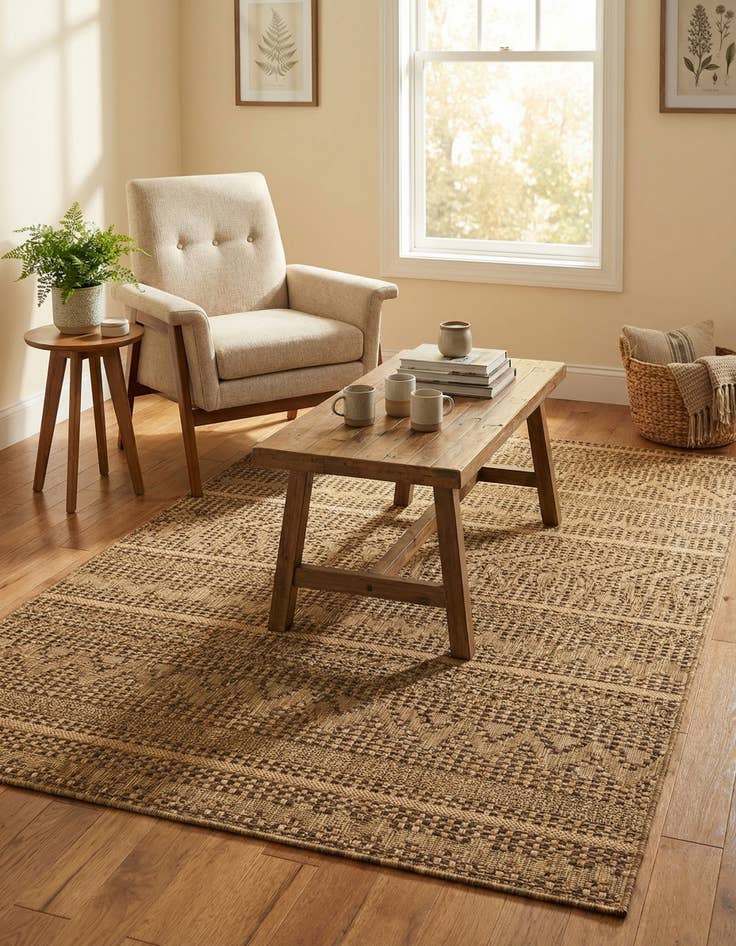 Detail image of 4' x 6'  Washable Modern Indoor / Outdoor Rug