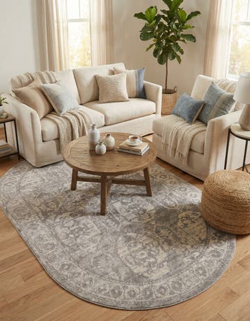 Gray Lola Oval Rug
