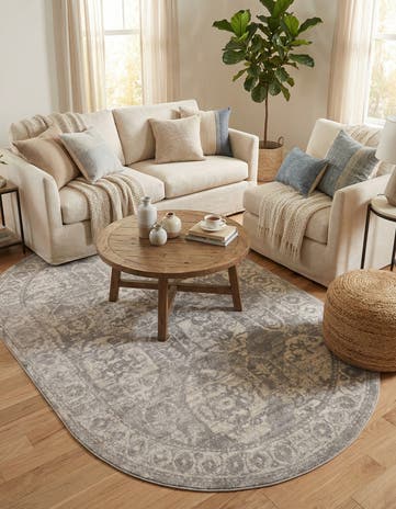 Gray Lola Oval Rug