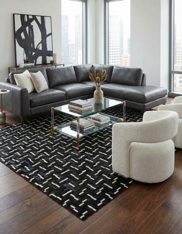 8' x 10' Cowhide Leather Rug