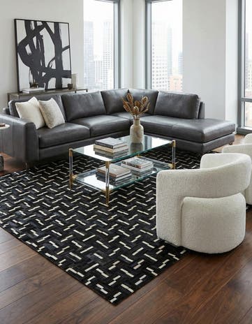8' x 10' Cowhide Leather Rug