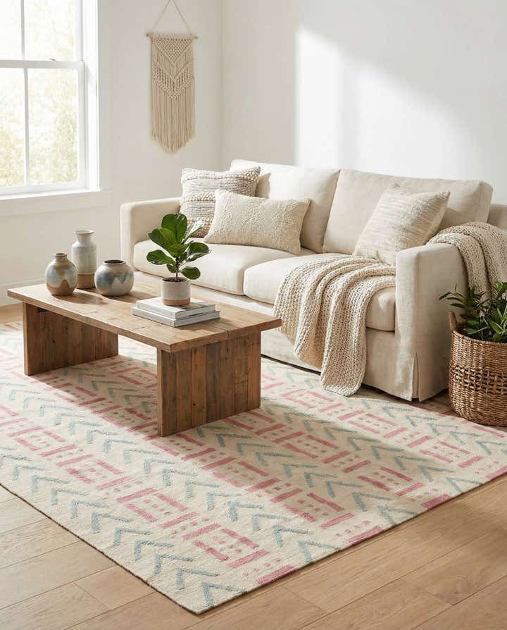 6' 1 x 7' 10 Hand Woven Kilim Modern Wool Rug