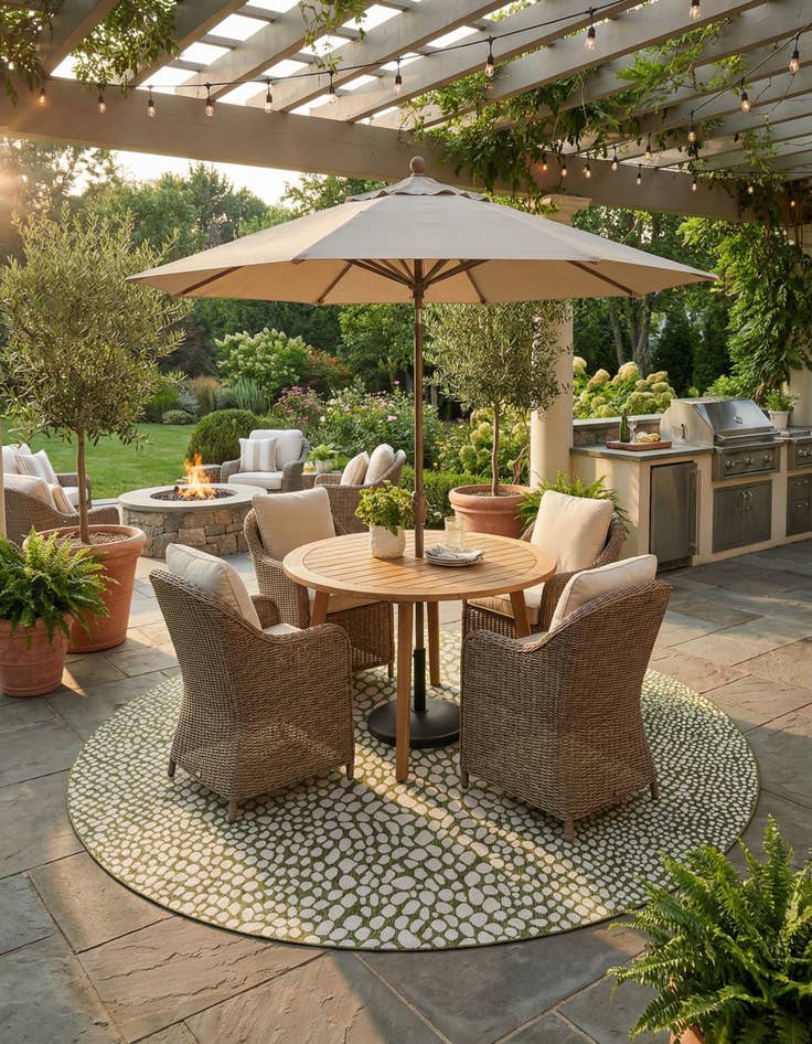 Detail image of 13' x 13' Easy-Clean Jill Zarin Cape Town Indoor / Outdoor Round Rug