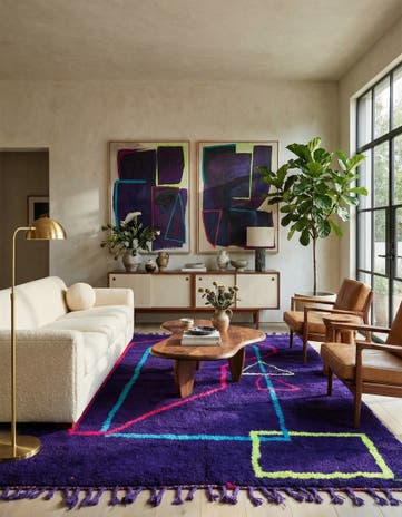 6' 10 x 9' 4 Hand Knotted Moroccan Wool Rug