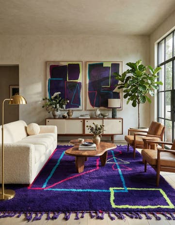 6' 10 x 9' 4 Hand Knotted Moroccan Wool Rug