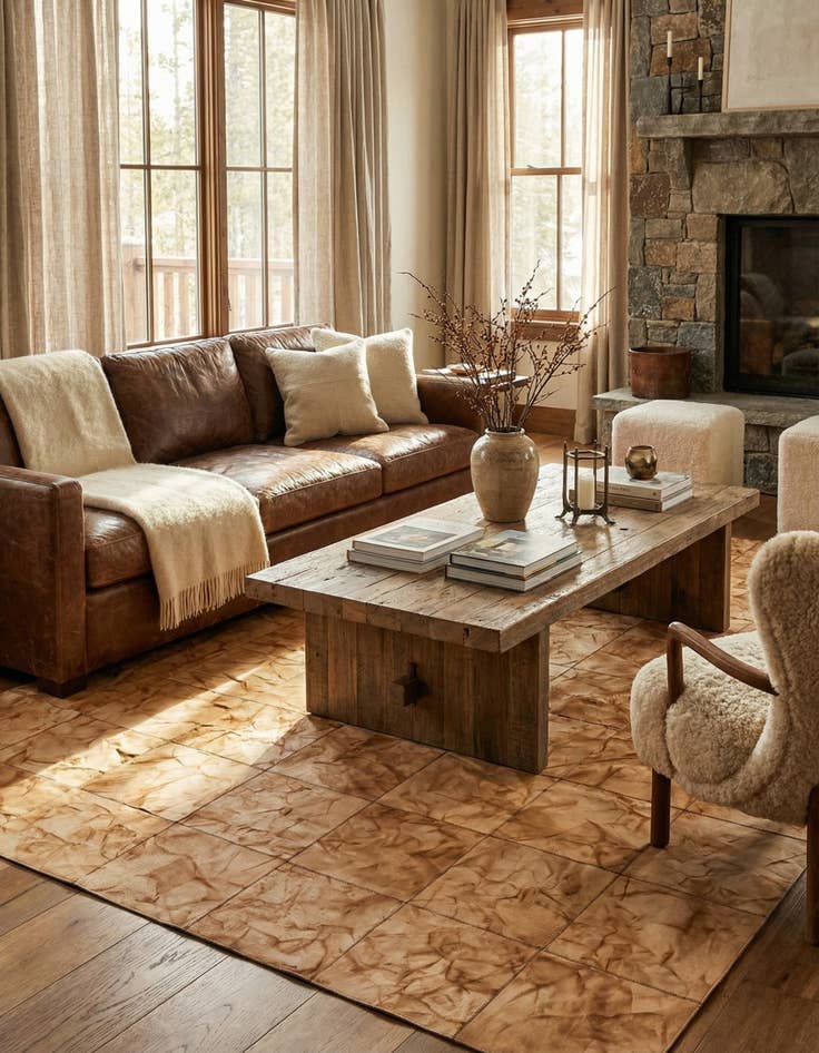 Detail image of  5' x 7' 11 Cowhide - Patchwork Rug