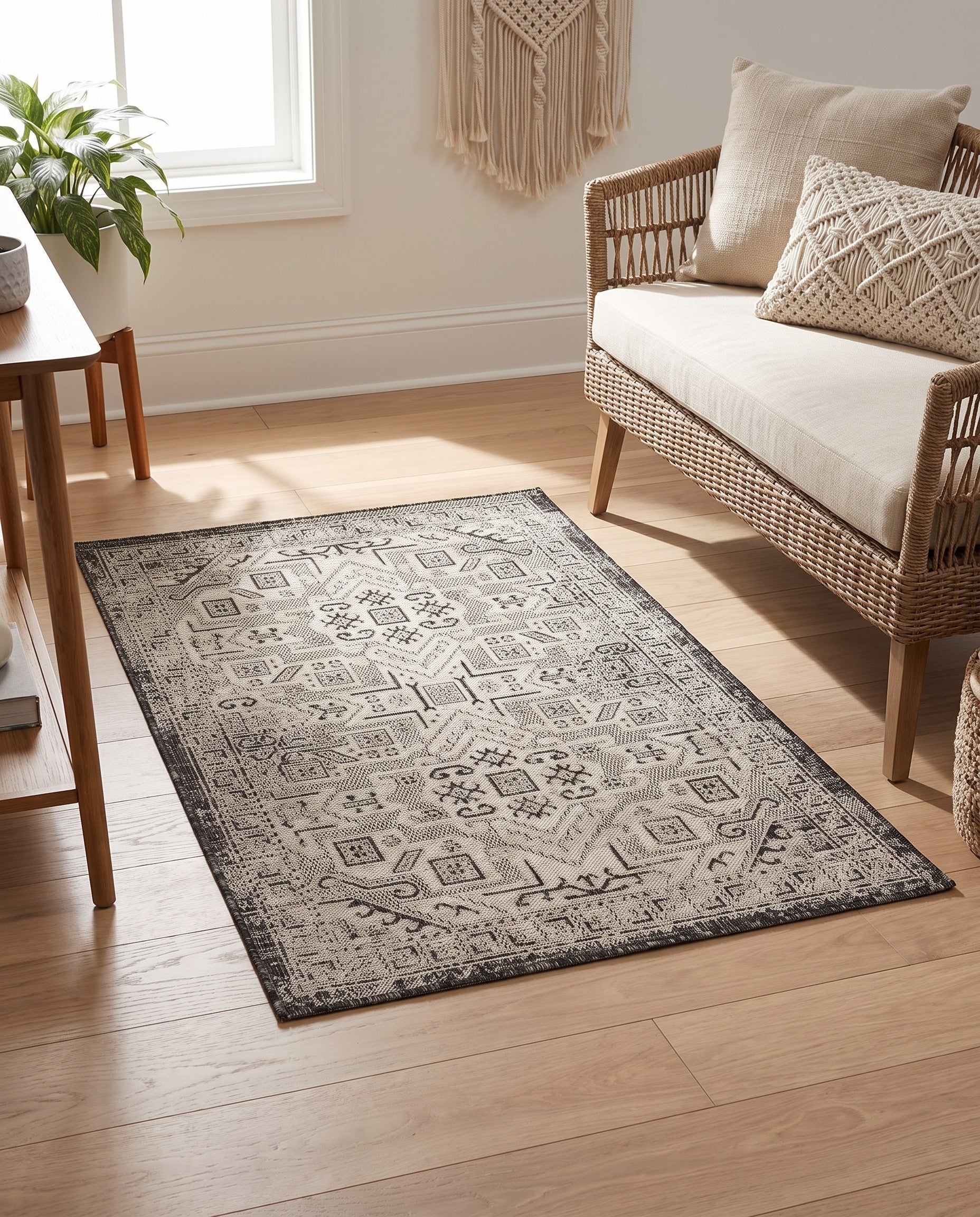 3' x 5' 3 Easy-Clean Aztec Indoor / Outdoor Rug