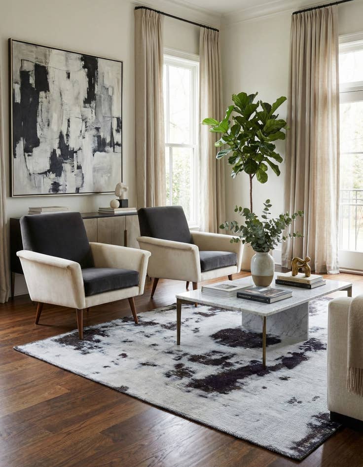 Detail image of 3' 7 x 5'  Hand Knotted Ultra Vintage Persian Wool Rug