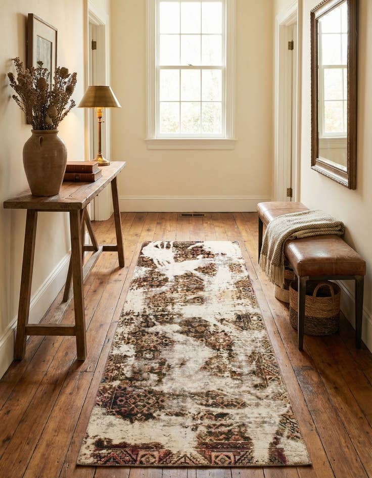 Detail image of 3' x 9'  Hand Knotted Ultra Vintage Persian Wool Runner Rug