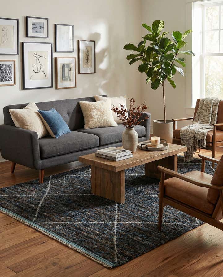 5' 10 x 9' 4 Hand Knotted Moroccan Wool Rug