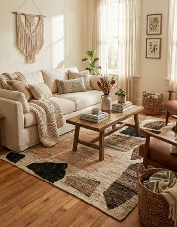 6' x 8' 9 Hand Knotted Moroccan Wool Rug