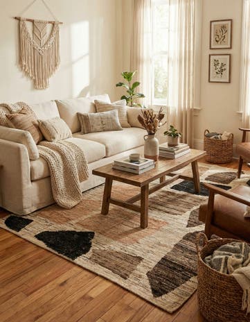 6' x 8' 9 Hand Knotted Moroccan Wool Rug