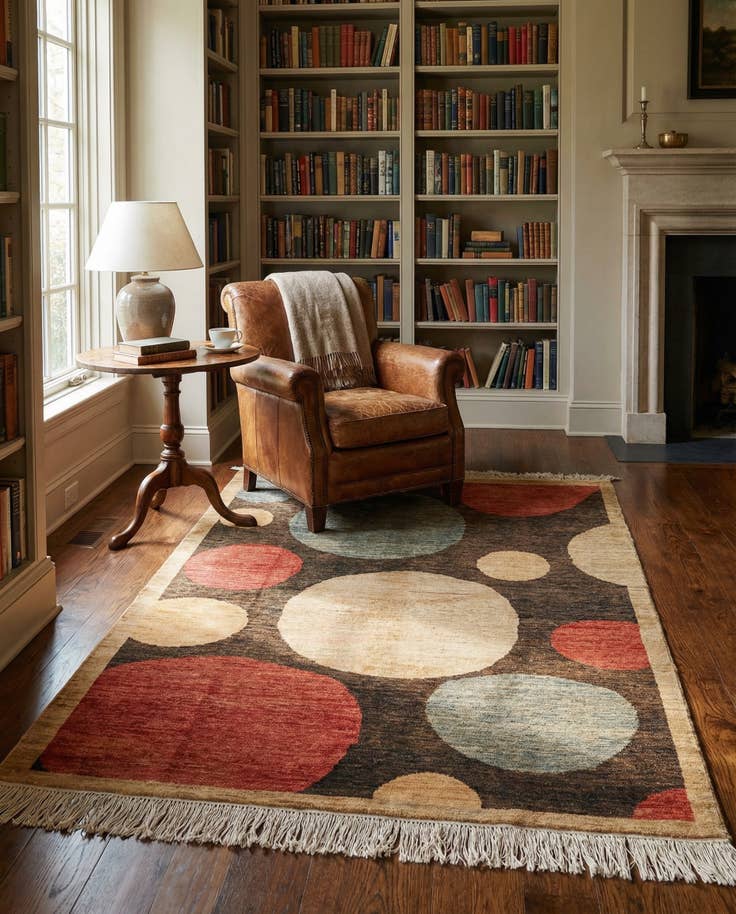 Detail image of 4' x 6' Hand Knotted Modern Ziegler Rug
