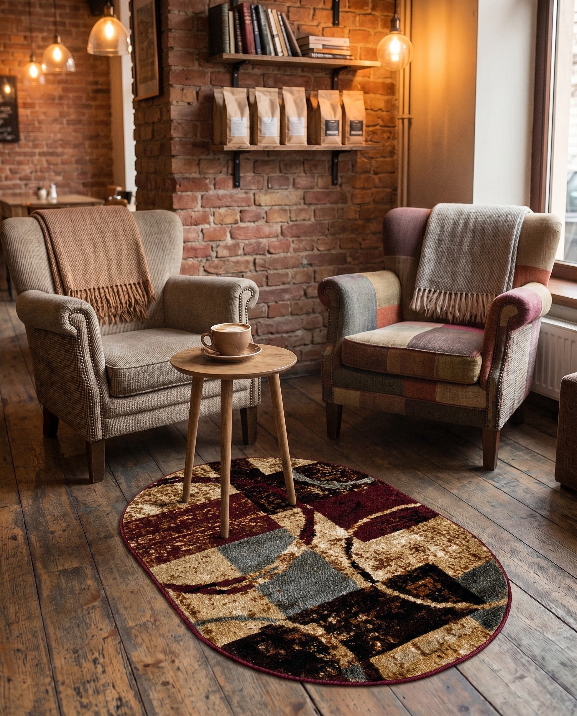 2' x 3' Coffee Shop Oval Rug