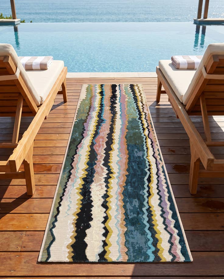 Detail image of 2' x 6' Easy-Clean Modern Indoor / Outdoor Runner Rug