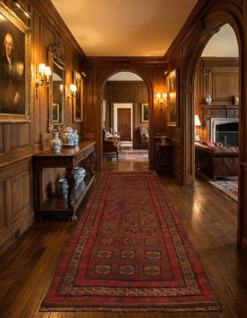 4' 2 x 11' 5 Hand Knotted Shiraz Persian Wool Runner Rug