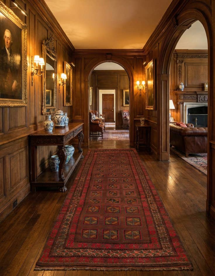 Detail image of  4' 2 x 11' 5  Hand Knotted Shiraz Persian Wool Runner Rug