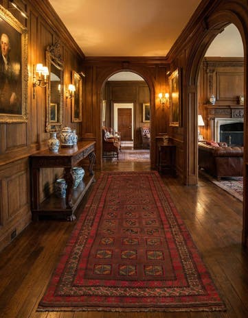 4' 2 x 11' 5 Hand Knotted Shiraz Persian Wool Runner Rug