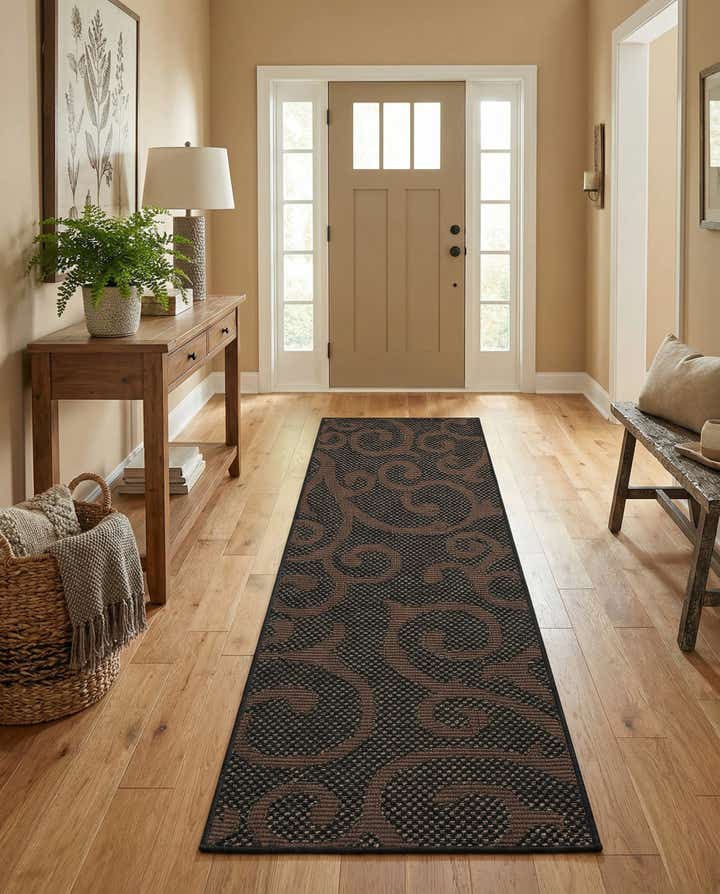 2' x 6' Easy-Clean Botanical Indoor / Outdoor Runner Rug