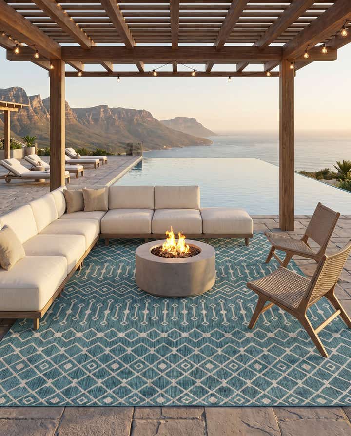 10' x 13' Easy-Clean Trellis Indoor / Outdoor Rug