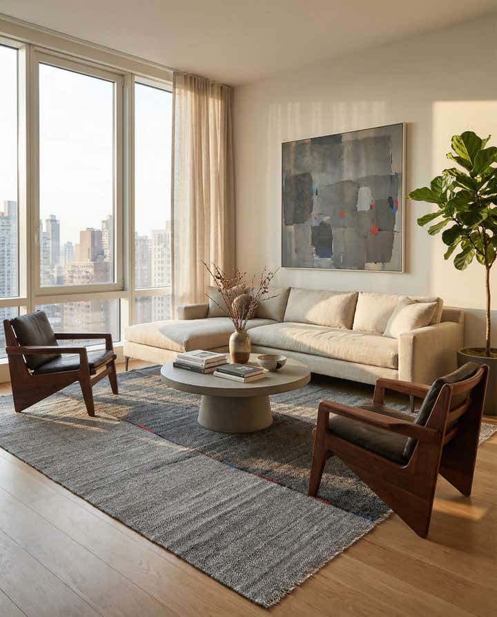 9' 2 x 11' 6 Hand Woven Kilim Modern Wool Rug