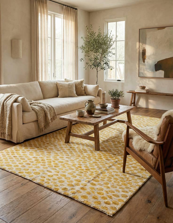 Detail image of 6' 1 x 9' 3  Hand Knotted Moroccan Wool Rug