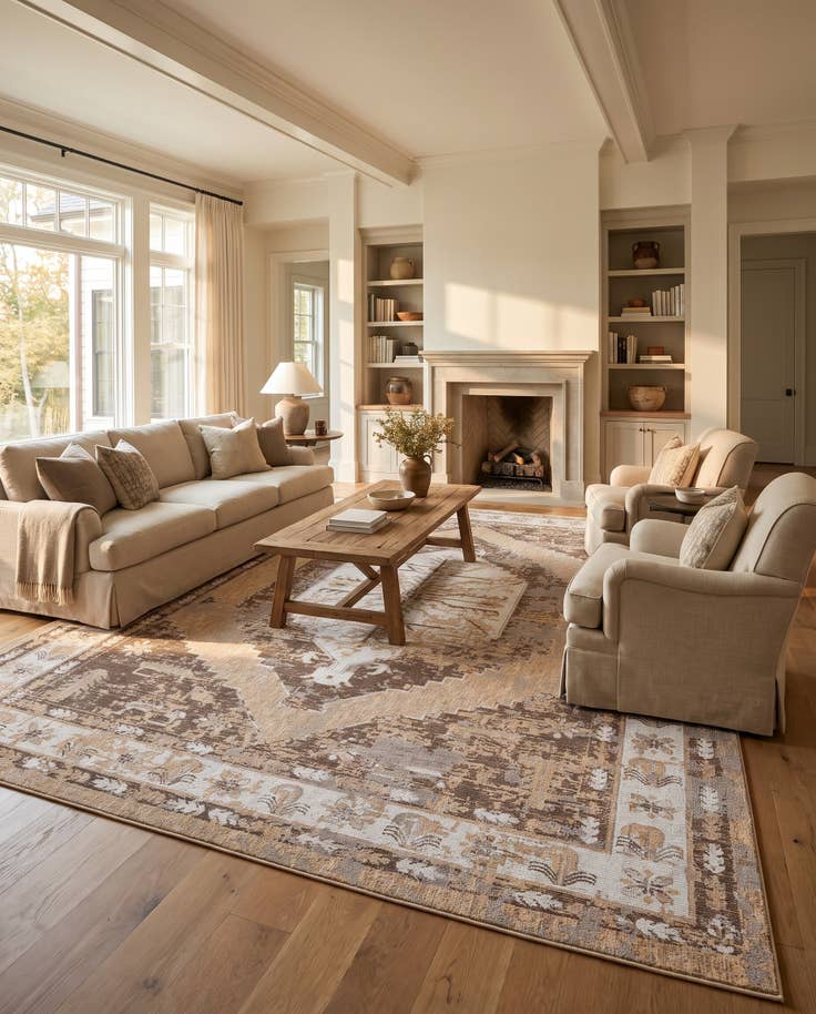 Detail image of 10' x 14' Easy-Clean Traditional Indoor / Outdoor Rug