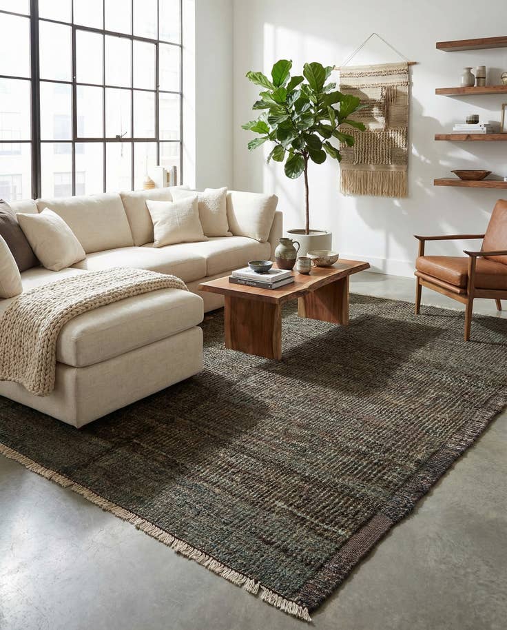 Detail image of 6' 4 x 9' 6 Hand Knotted Moroccan Wool Rug