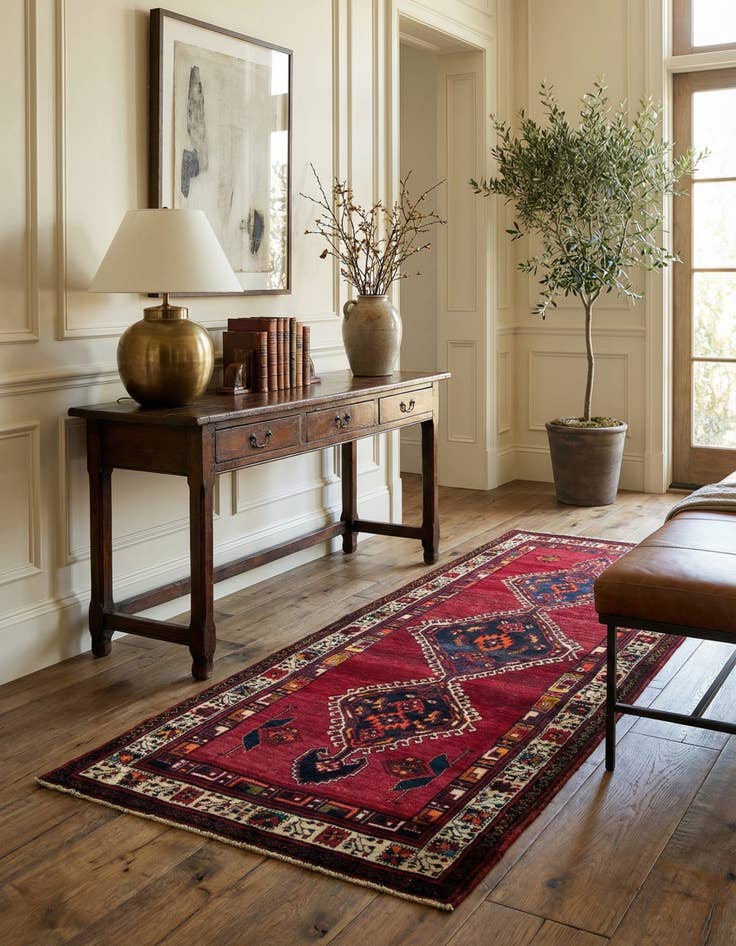 Detail image of  3' 8 x 8' 6  Hand Knotted Sirjan Persian Wool Runner Rug