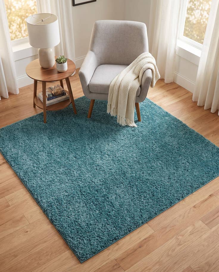 Vue détaillée : 155cm x 155cm Soft Solid Shag Tapis Carré