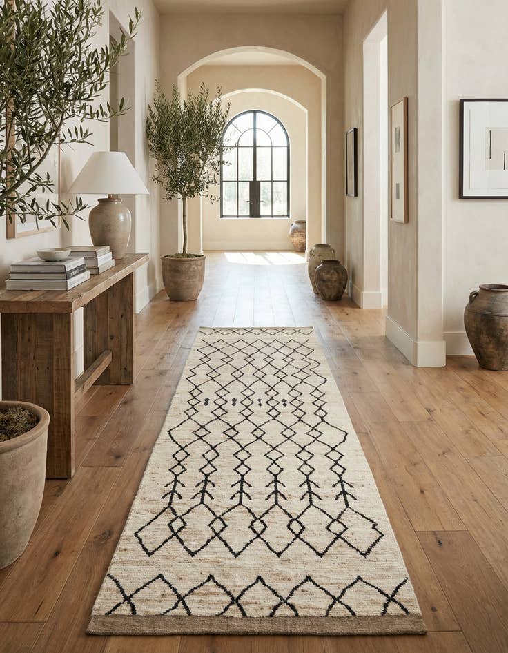 Detail image of 4' 4 x 14' 10  Hand Knotted Moroccan Wool Runner Rug