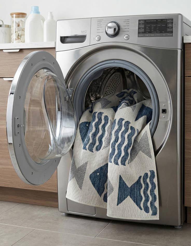 Detail image of 7' 10 x 10'  Washable Coastal Indoor / Outdoor Rug