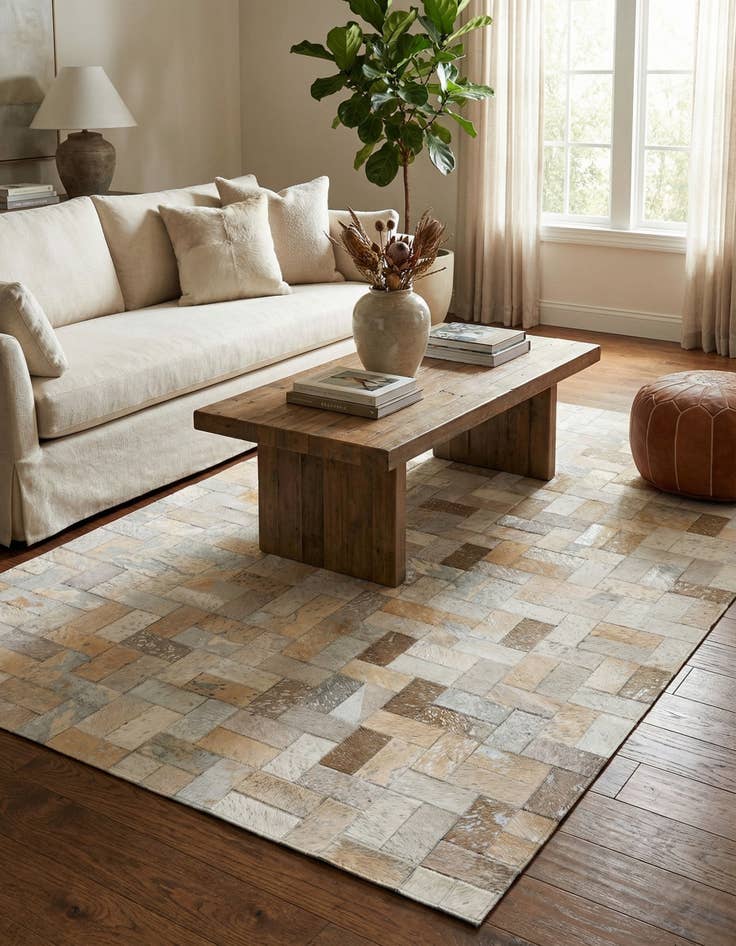 Detail image of  5' 3 x 8' 3 Cowhide Rug