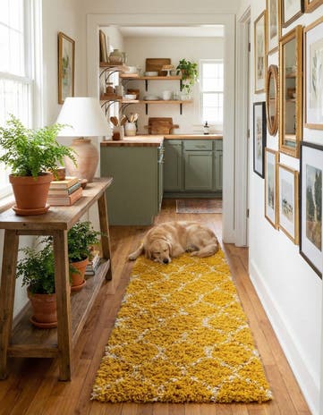 2' 7 x 10' Lattice Shag Runner Rug