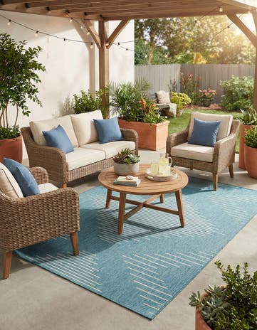 6' x 9' Easy-Clean Modern Indoor / Outdoor Rug