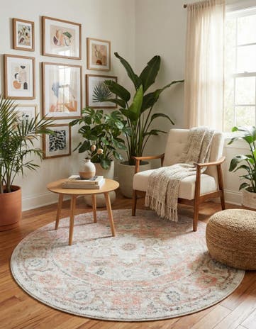 4' x 4' Madeline Vintage Round Rug