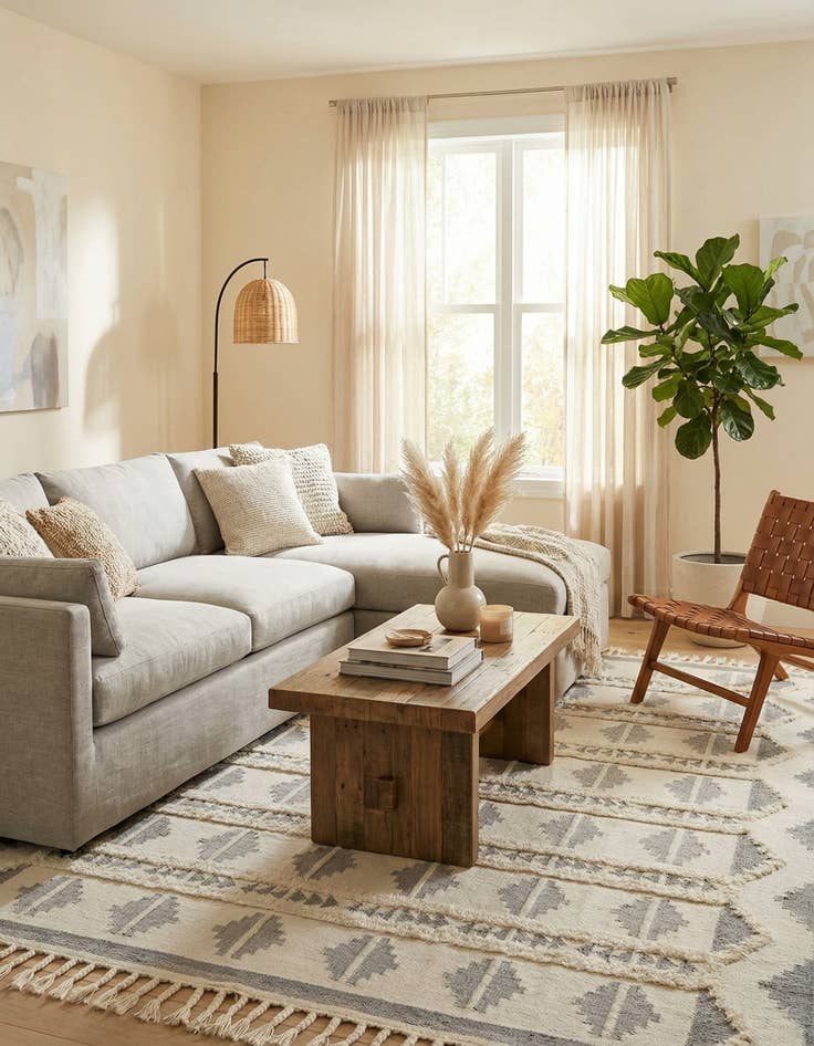 Detail image of  10' x 10'  Hand Woven Arizona Wool Square Rug