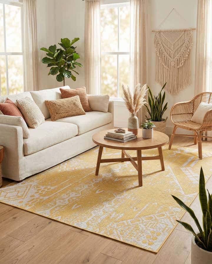 5' 3 x 8' Easy-Clean Bohemian Indoor / Outdoor Rug