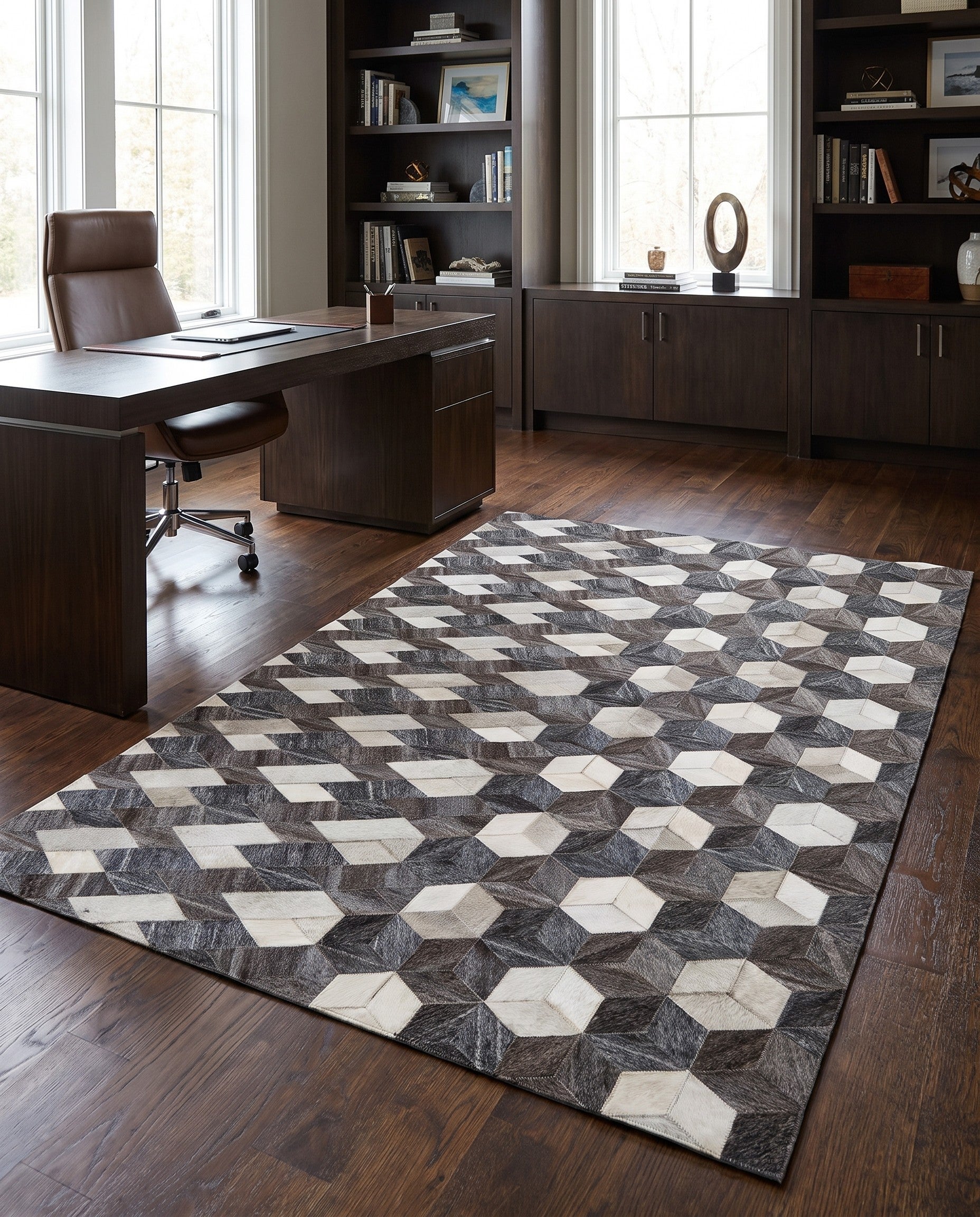 5' 3 x 8' Cowhide - Patchwork Rug